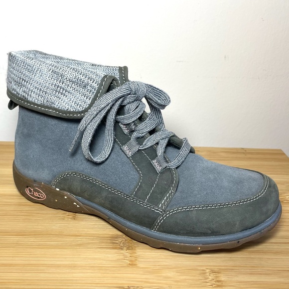 Chaco Shoes - Chaco Barbary Castle Rock Waterproof Leather Wool Fold Down Collar Boots Booties